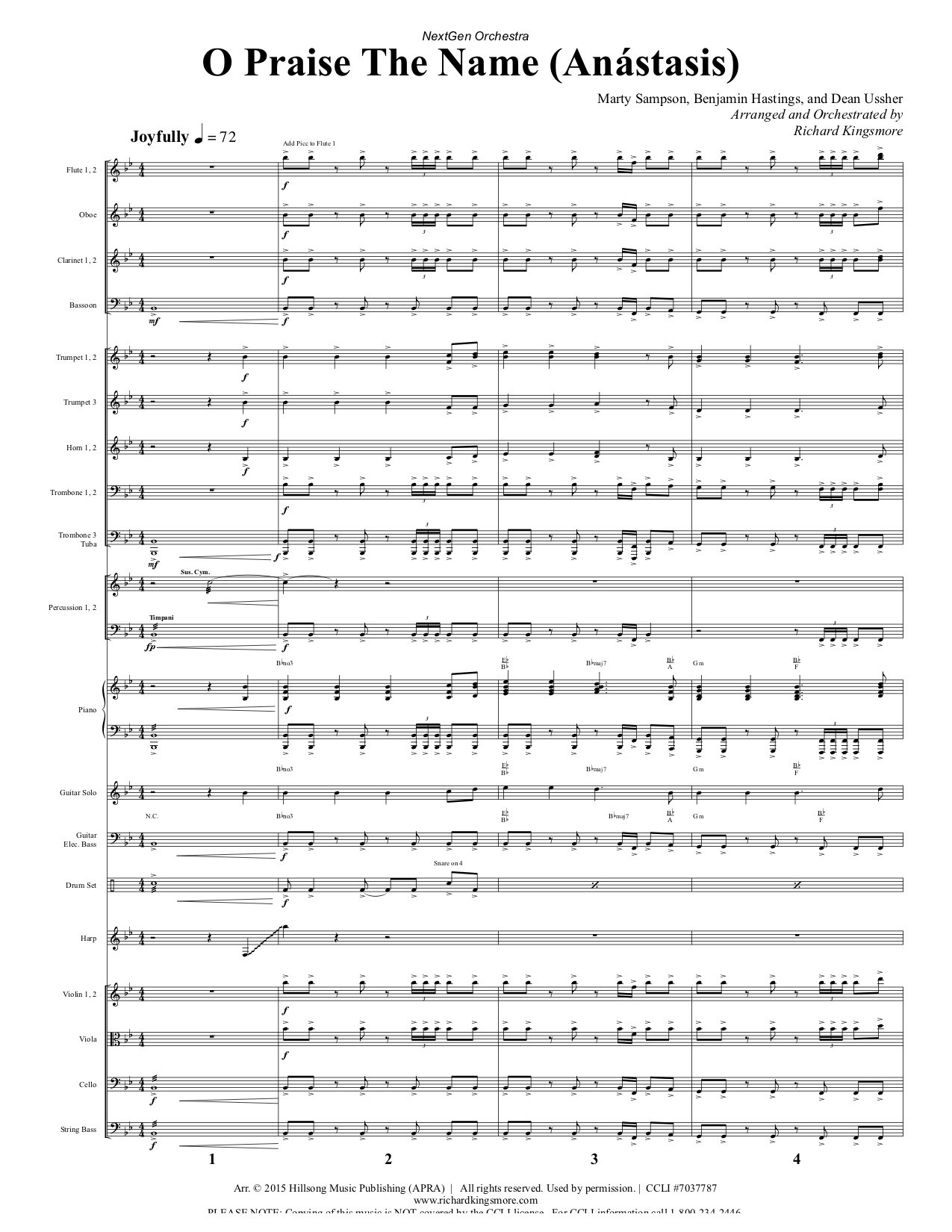 O Praise the Name (Anastasis) Orchestra Music by Richard Kingsmore